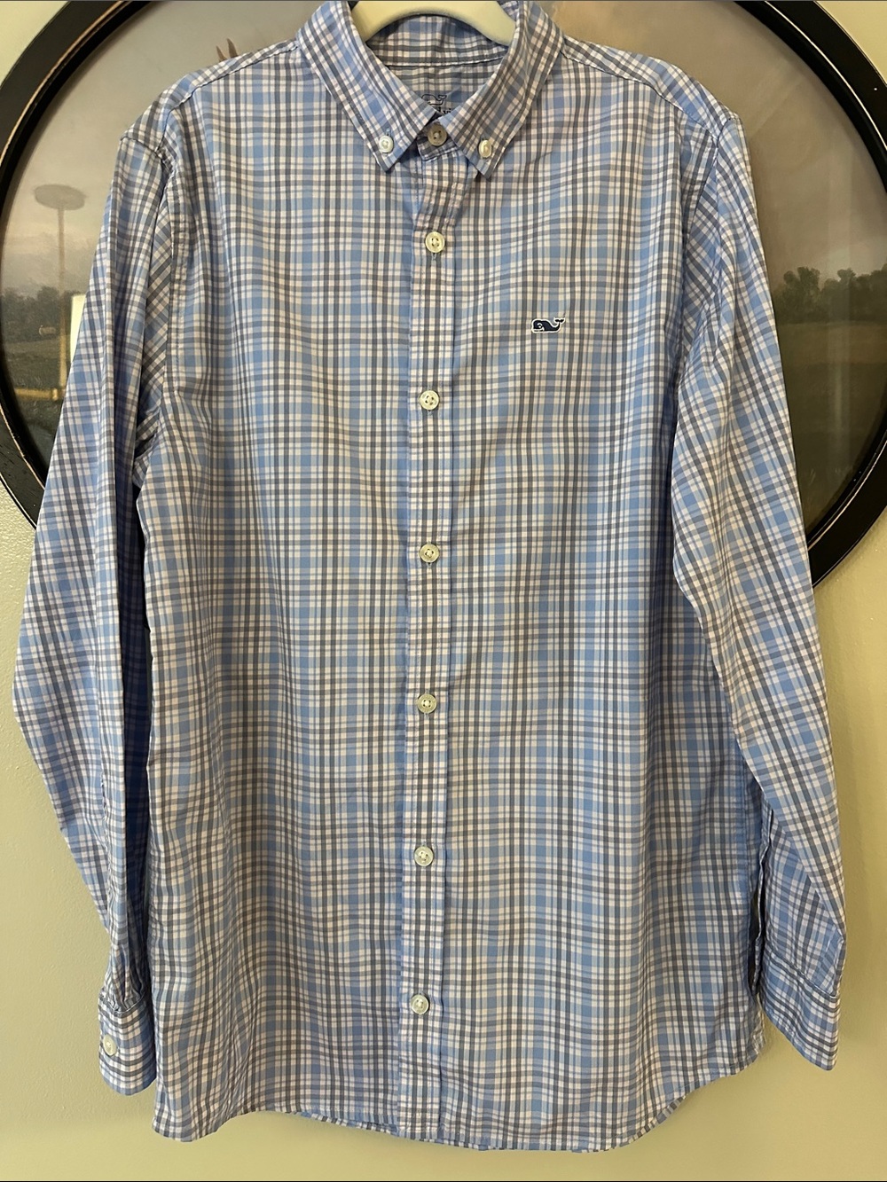 Vineyard Vines Blue & White Plaid Button-Down Shirt